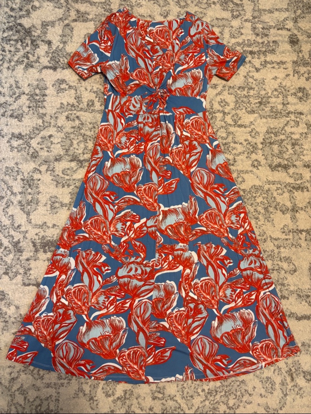 Soft Surroundings Spritzer Floral Twist Front Maxi Dress